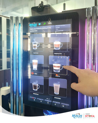 15.6インチタッチスクリーン 自動配給付きの商用コーヒー販売機
