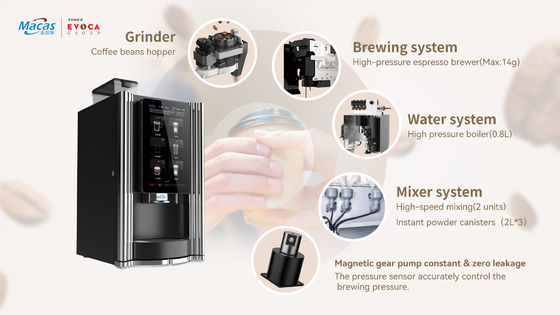 購入 Bean to Cup Coffee Machine 2.7L Hopper 700x420x450mm Stainless Steel オンライン製造